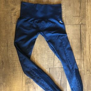 Blue workout tights